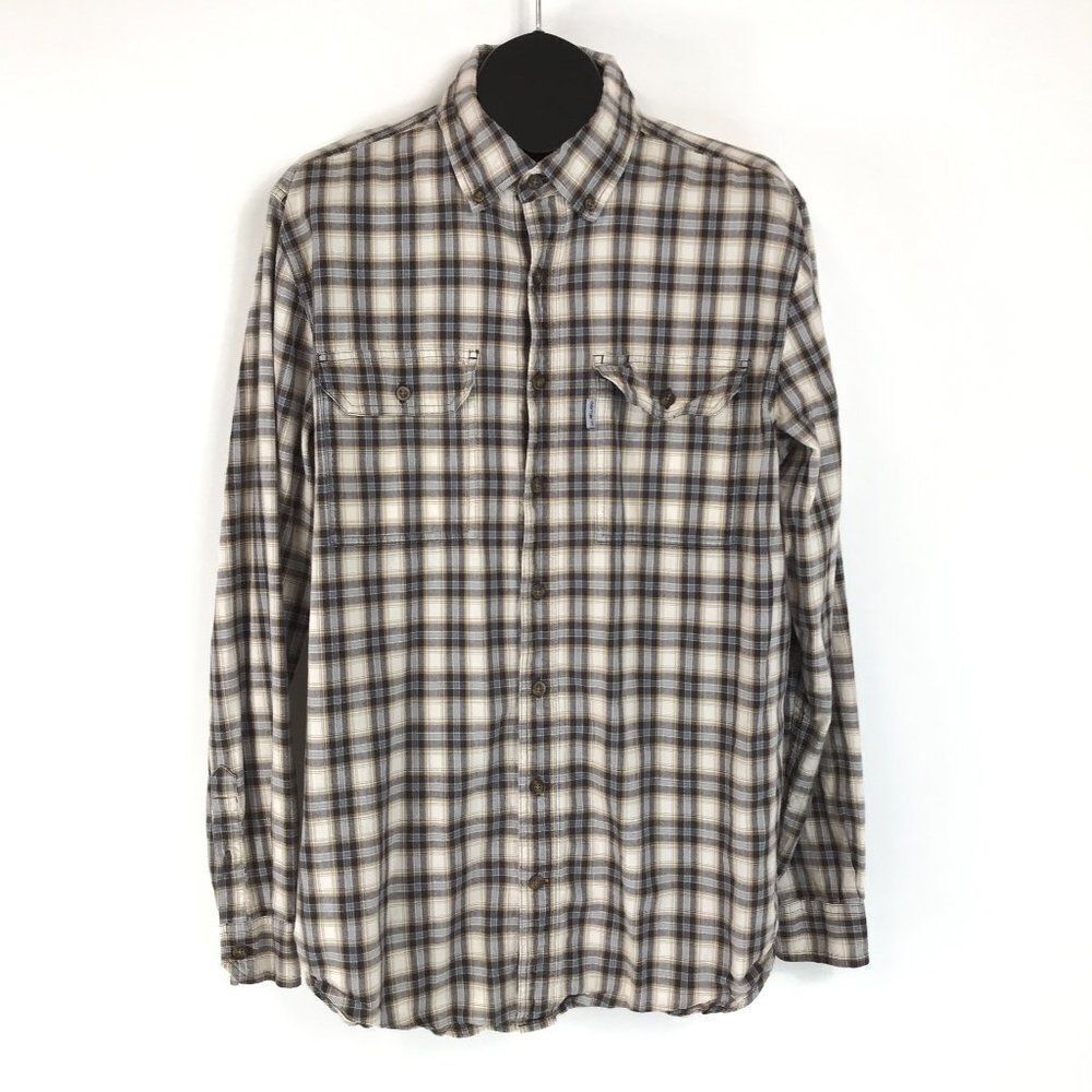 Carhartt Relaxed Fit Button Down Shirt Men's Large Tall Plaid 100% Cotton Casual